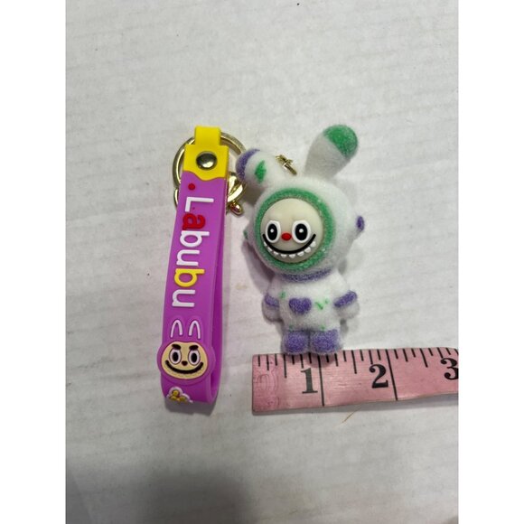 Labubu Keychain With Colorful Bunny Plush And Purple Strap - Picture 4 of 4